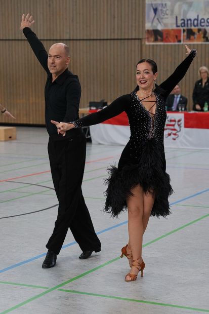 Wolfgang und Anja Marx (TanzSportClub Rödermark) - Hessische Meister der Masters II & III C-Latein    Bild: Robert Panther (www.PantherPhotoPress.de)