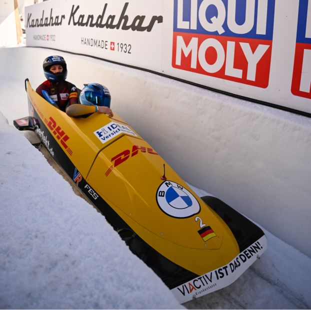 Kalicki/Fiebig im Zielauslauf    Bild: Viesturs Lacis