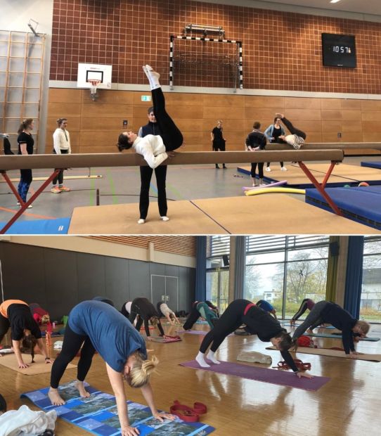 „Turnelemente im Kinderturnen“ mit Dörte Fabry und ‚‚Yoga“ mit Simone Becker    Bild: Sportkreis Waldeck-Frankenberg