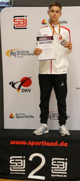 Linus Küllmer, Kumite Jungen -55 Kilo Schüler A: 2. Platz, Vize Hessenmeister    Bild: Martina Bier für den HFK